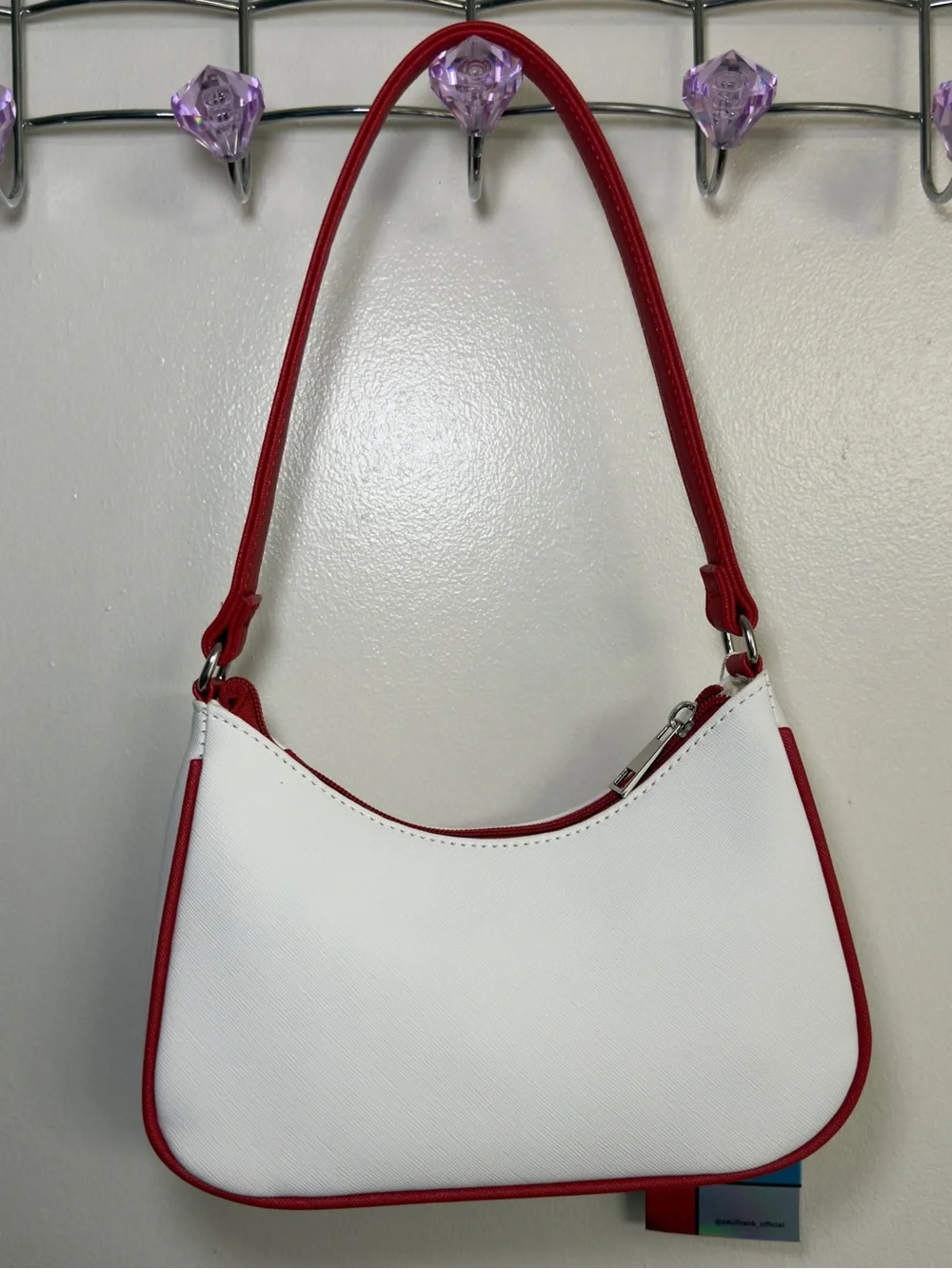 Paul Frank White and Red Julius Shoulder Bag with Charm